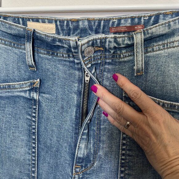 Anthropologie Pilcro 30/10 The Carpenter Wide-Leg Jeans High Rise Relaxed Denim - Picture 8 of 12